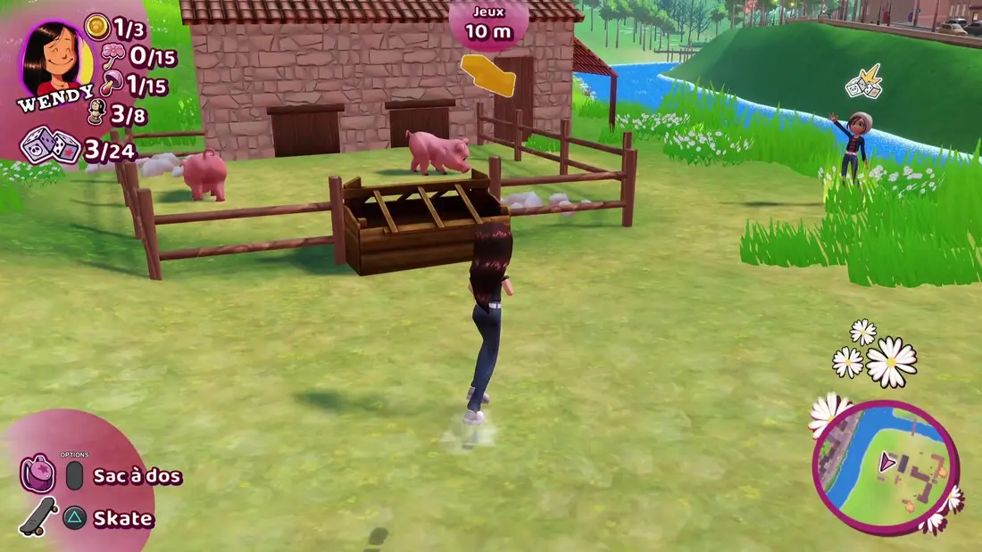 Course dans le village, capture du jeu